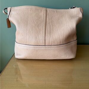 Elegant Coach Tan Pebble Leather Tote Bag